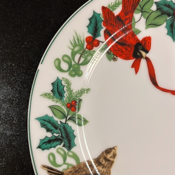Dinner Plate Cardinal Christmas by ROYAL NORFOLK - Set of 2 - Picture 7 of 11